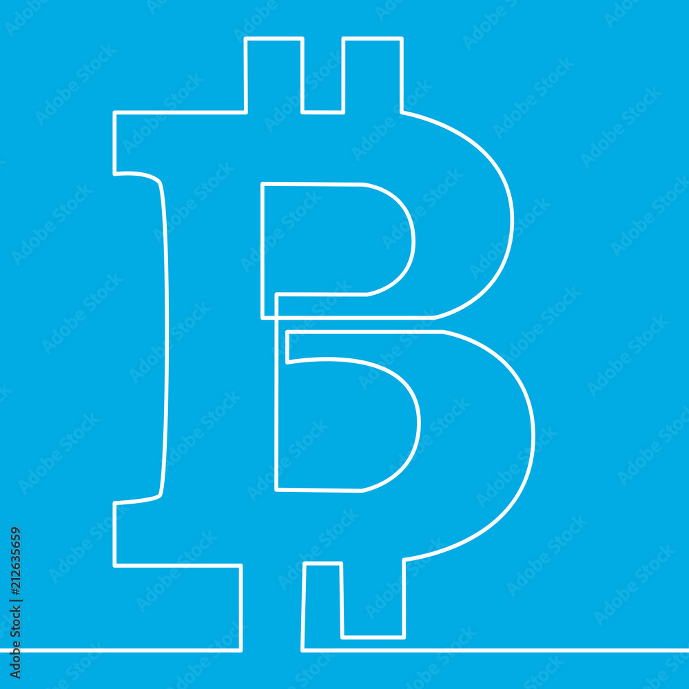 Bitcoin one line design Crypto currency concept Bitcoin one line design Crypto currency concept