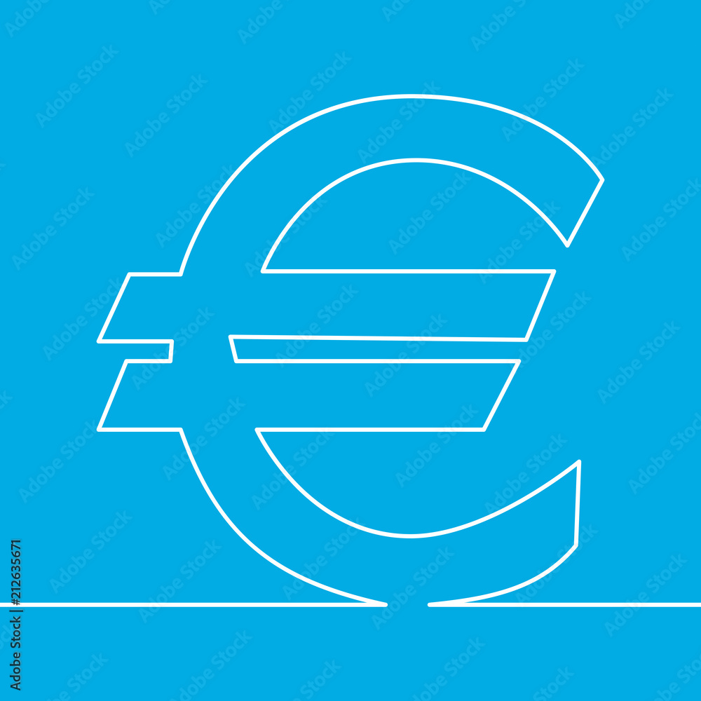 one line drawing vector object euro sign concept one line drawing vector object euro sign concept
