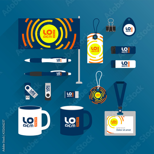 Corporate identity template and promotional gifts