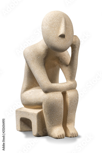 Greek Cycladic Thinker Faithful replica of a Cycladic sculpture sold as a souvenir and depicts idols made in the Greek Islands from the Bronze Age