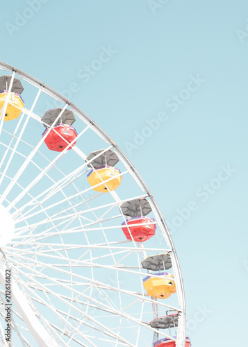 Vintage ferris wheel in an amusement park in California