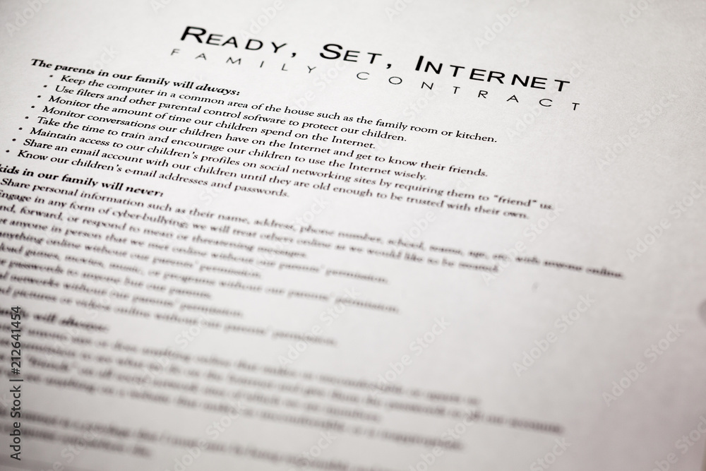 Parental Permission Form Contract Concept. Ready, set, internet. Family contract. Family Online internet Safety Contract. Teen-Parent Contract - Internet Safety Concept. Parental Permission Form Contract Concept. Ready, set, internet. Family contract. Family Online internet Safety Contract. Teen-Parent Contract - Internet Safety Concept.