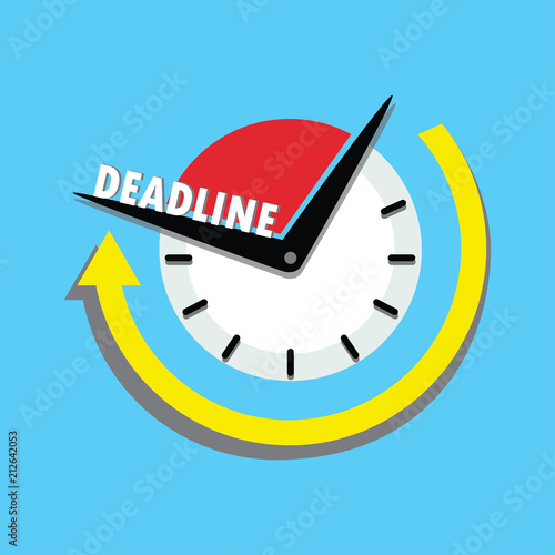 Deadline business concept,watch with arrow
