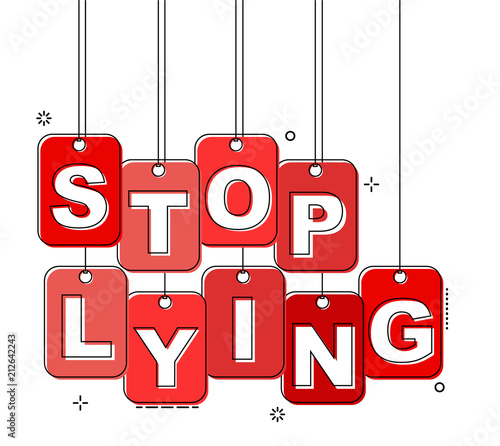 red flat line tag stop lying