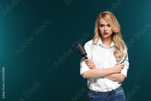 Professional hairdresser on...