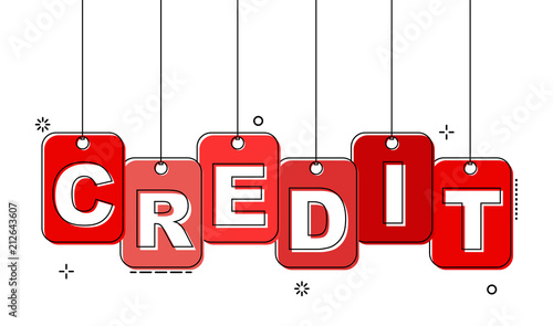 red flat line tag credit