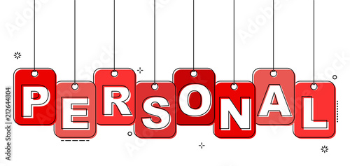 red flat line tag personal