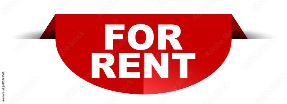 red vector round banner for rent red vector round banner for rent