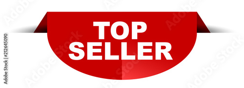 red vector round banner top seller