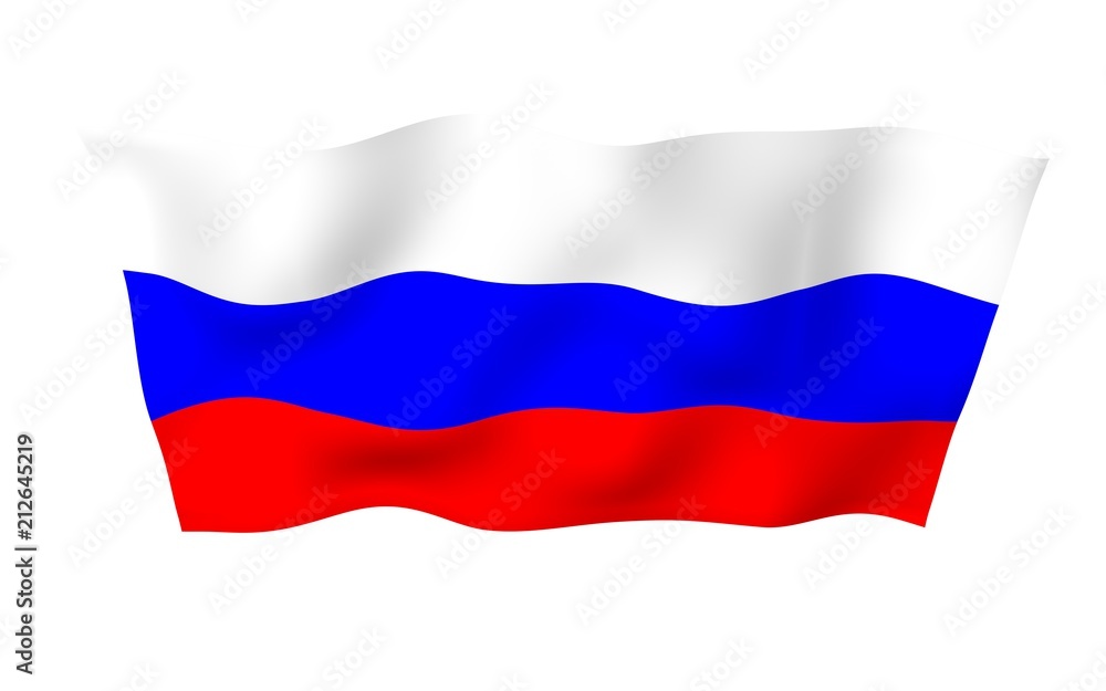 Waving flag of the Russian Federation. The National. State symbol of the Russia. 3D illustration Waving flag of the Russian Federation. The National. State symbol of the Russia. 3D illustration