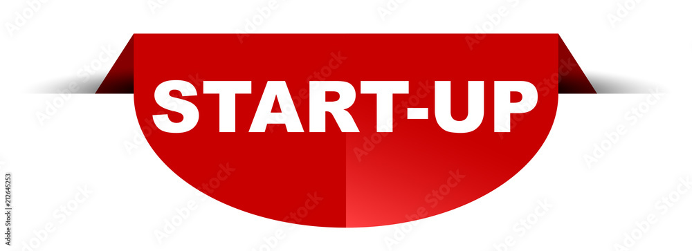 red vector round banner startup red vector round banner startup