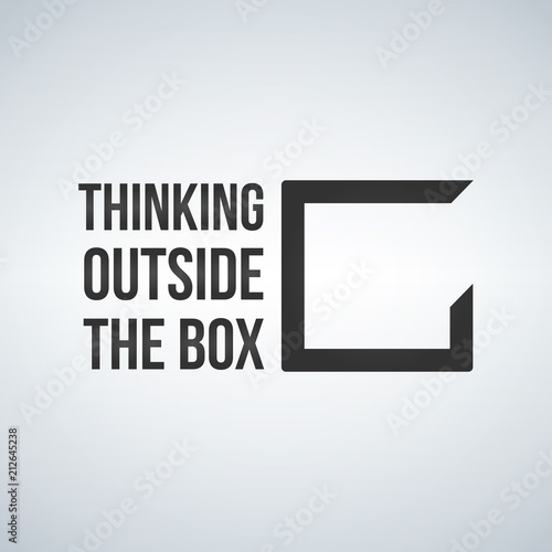 Think outside the box concept with frame . vector illustration isolated on white background.