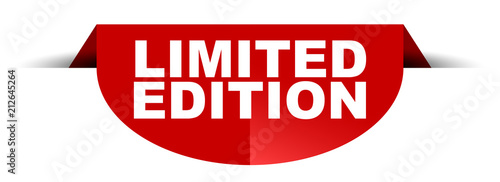 red vector round banner limited edition