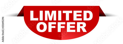 red vector round banner limited offer