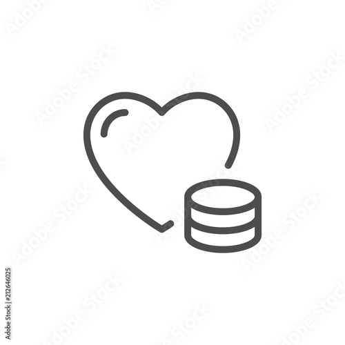 Donation line icon
