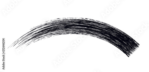 Vector make-up cosmetic mascara brush stroke design isolated on white. Realistic mascara smear template