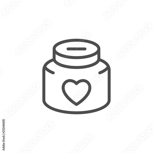 Donation jar line icon