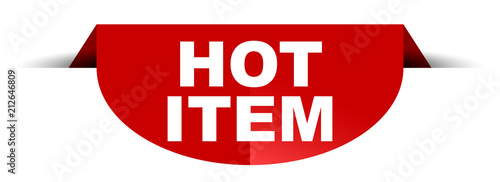 red vector round banner hot item