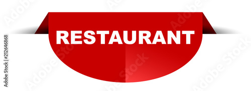 red vector round banner restaurant