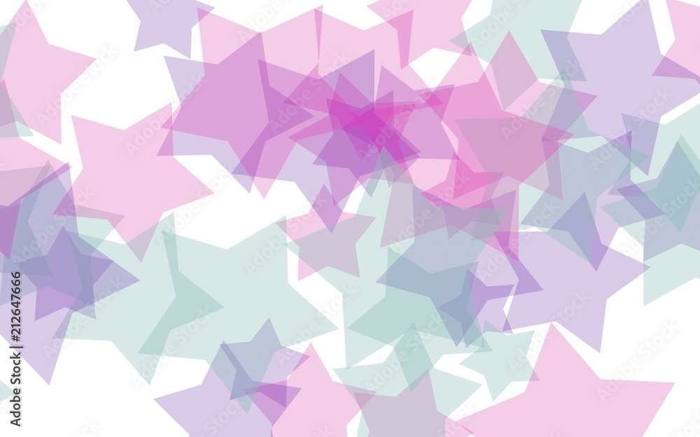 Multi Colored translucent stars on a white background. Red tones. 3D illustration Multi Colored translucent stars on a white background. Red tones. 3D illustration