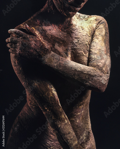 Body paint Image of dry skin and dermatitis