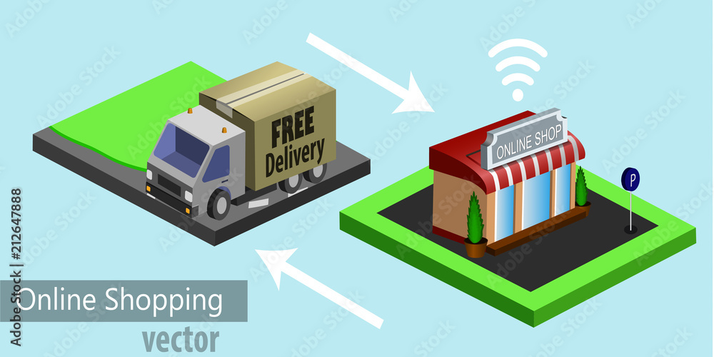Obraz premium Mobile shopping e-commerce
