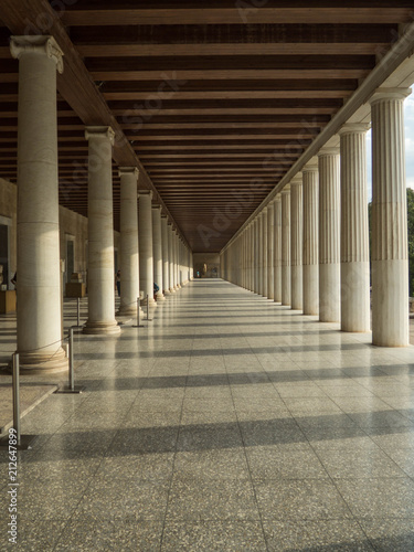 Stoa of Attalos in the ancient Agora  Plaka Athens Greece