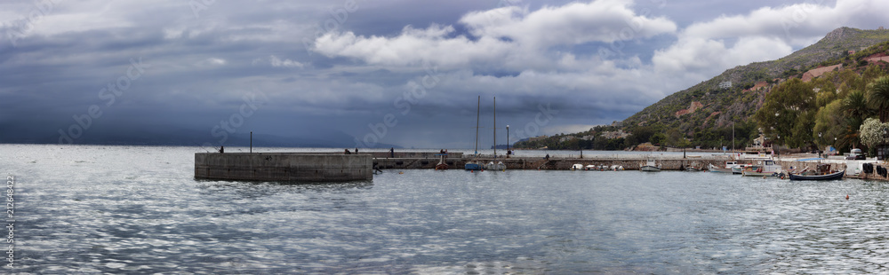 Pier in Loutraki, Greece