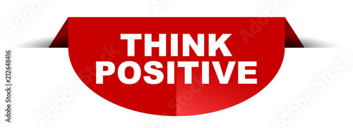 red vector round banner think positive