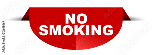 red vector round banner no smoking
