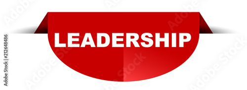 red vector round banner leadership