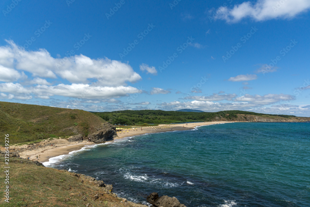 Landscape with beach at the mouth of the Veleka River, Sinemorets village, Burgas Region, Bulgaria Landscape with beach at the mouth of the Veleka River, Sinemorets village, Burgas Region, Bulgaria