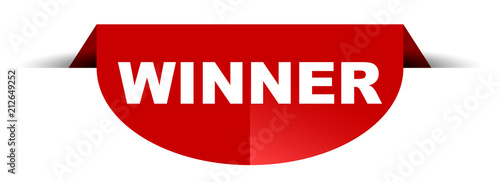 red vector round banner winner