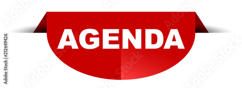red vector round banner agenda