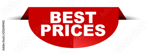 red vector round banner best prices