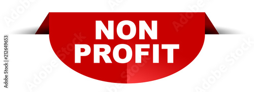 red vector round banner non profit