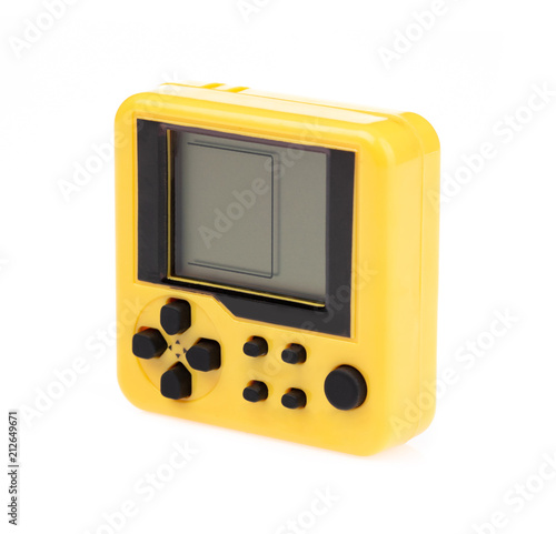 Retro game electronic console isolated on a white background. photo