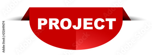 red vector round banner project