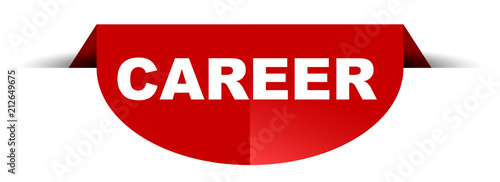 red vector round banner career