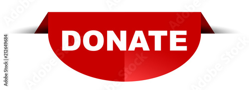 red vector round banner donate