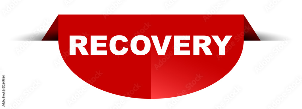red vector round banner recovery red vector round banner recovery
