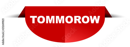 red vector round banner tommorow