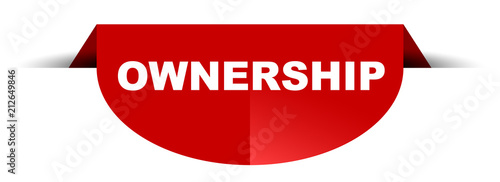 red vector round banner ownership