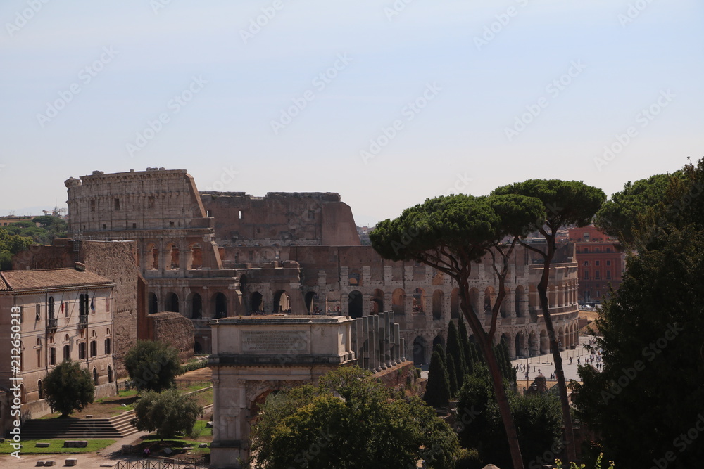 View to the Colosseum or Coliseum in Rome, Italy 
