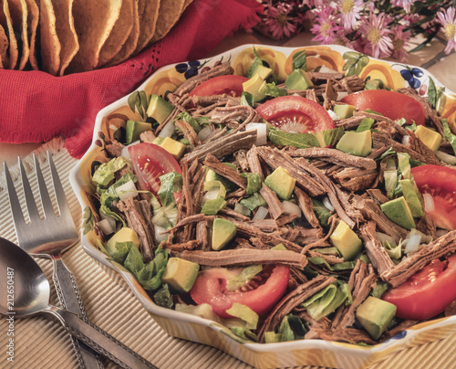 Shredded beef salad This traditional salad is called Salpicon in Mexico photo