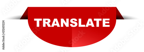 red vector round banner translate