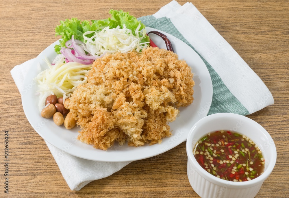 Crispy Catfish Salad with Green Mango and Vegetable Crispy Catfish Salad with Green Mango and Vegetable
