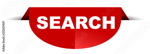 red vector round banner search