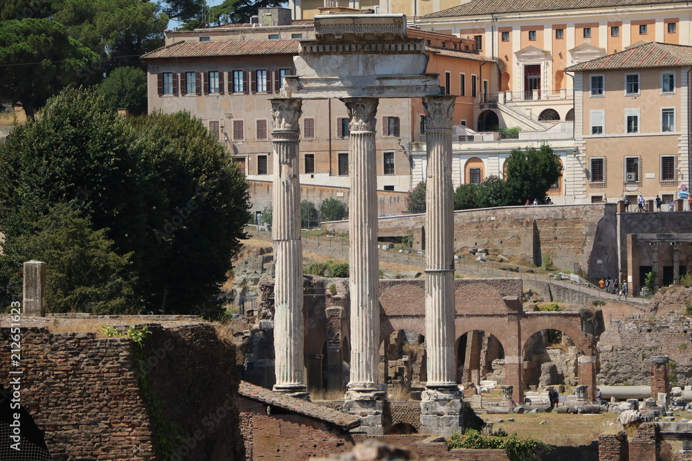 Forum Romanum the Dioskurentempel in Rome, Italy