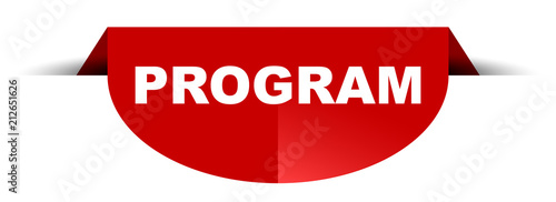 red vector round banner program